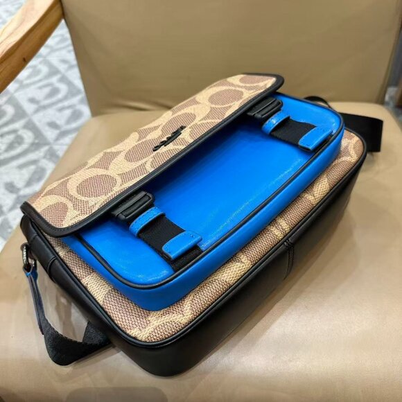 COACH Men's Monogram Racer Crossbody Bag, size 28×22.5cm×8cm - Picture 4 of 9